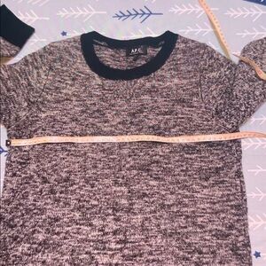 A.P.C. Women's Black and White Crew Neck Sweater